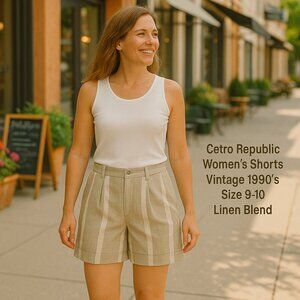 Cetro Republic Women's Shorts Vintage 1990's Size 9-10 Linen Blend #F1233